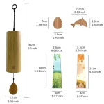 Bamboo Wind Chimes Set Outdoor Garden Decoration Yard Pendant Meditation Relaxation Chord Windbell Craft Music Aeolian Bells 6