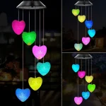 Solar Hummingbird Wind Chimes Light, Outdoor Decor,Yard Decorations, Memorial Wind Chimes, Halloween Decorations Lights Outdoor 4