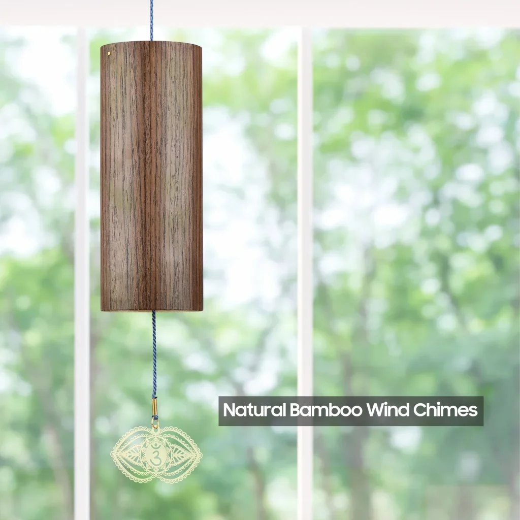 Chimes Natural Bamboo Wind Chime Meditation Chord Windbell for Outdoor Garden Patio Home Decoration Meditation Relaxation 2