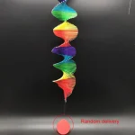 Colorful Wood Wind Chimes Rainbow Wind Spinner Mobile Chime Lawn Wind Spiral Party Home Decor Garden Ornament Decor DIY Pendant 4