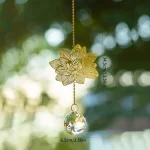 1Pc Lotus Crystal Wind Chime Charms Made Of Metal And GlassFor Home Light Gathering Decoration OutdoorGarden Sun Catchers Crafts 4