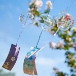 Japanese Sakura Glass Wind Chime Cherry Blossom Wind Bell Korean Kawaii Room Decor Hanging Decor Wind Chimes Outdoor 후우링 2