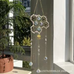 Sun Catcher Pendant Custom Wind Chimes New Big Hive Small Bee Natural Crystal Sun Catcher Room Decor 4