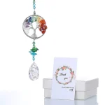 1 Piece Tree Of Life Crystal Magic Wind Chimes Pendant Bedroom Room Window Hanging Decoration Dream Rainbow Gift Catcher 5