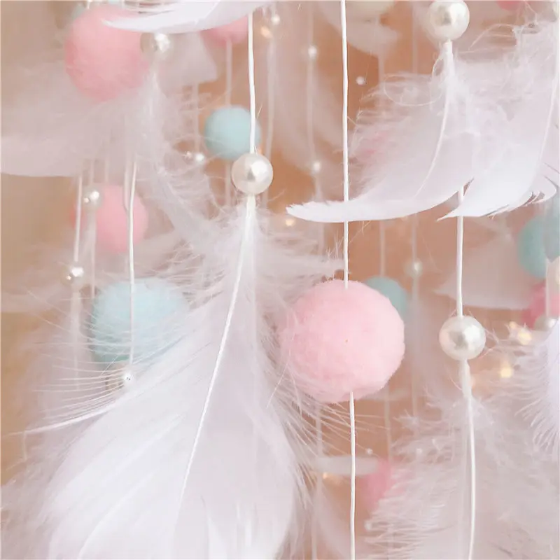 Dream Catcher Wind Chimes Art Chimes Girls Room Decorations Bedroom Pendant Accessories Bedroom Decoration Gift Handmade Feather 2