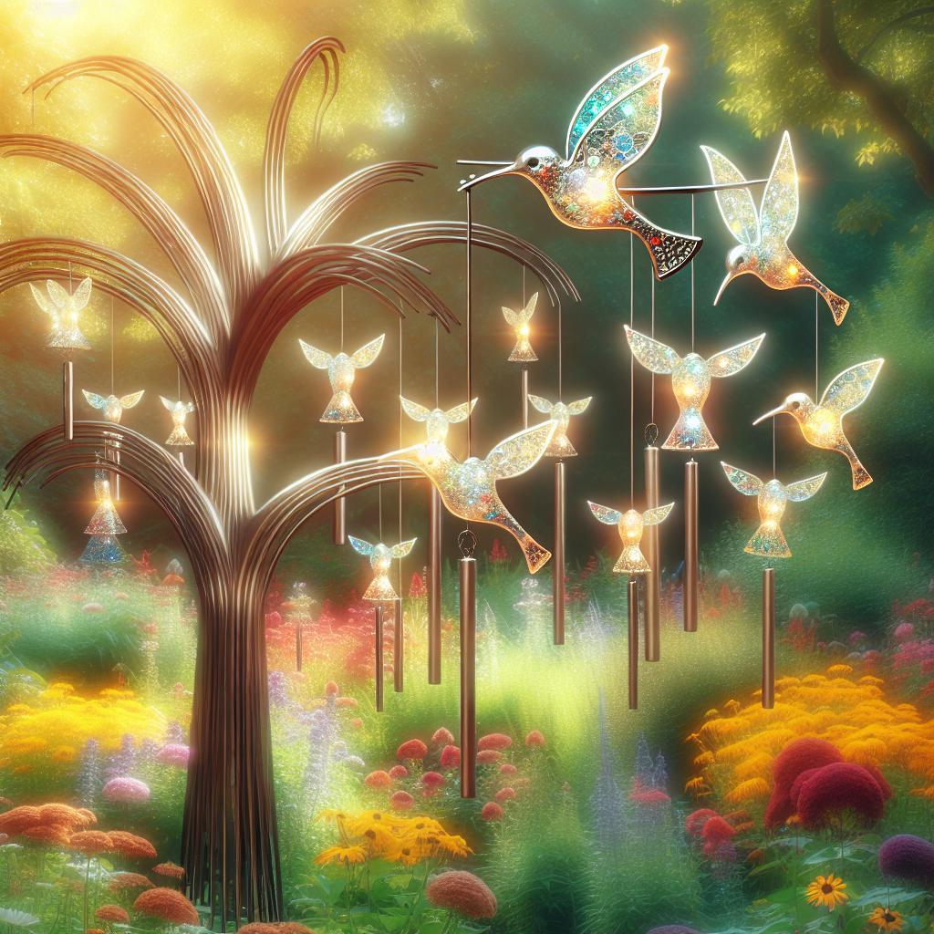 Hummingbird Wind Chime Feeders: Dual-Purpose Garden Art